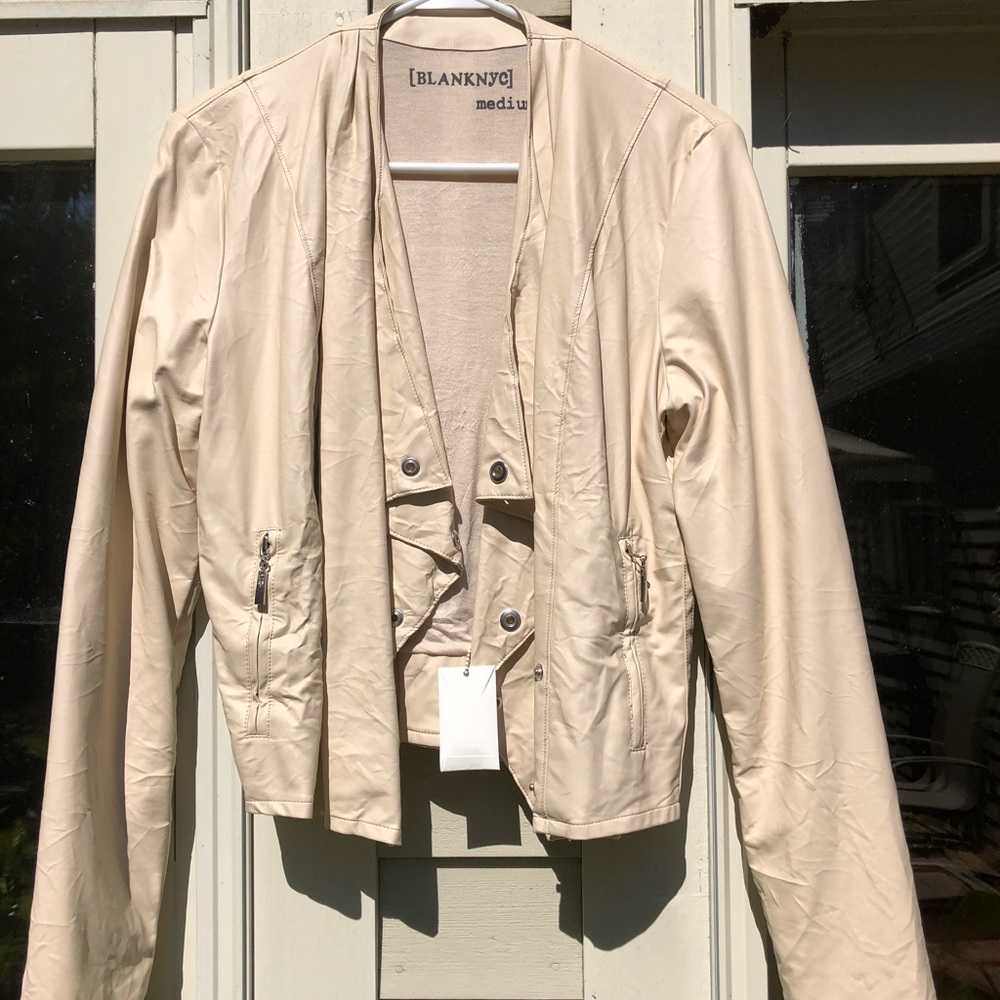 Faux leather cream jacket